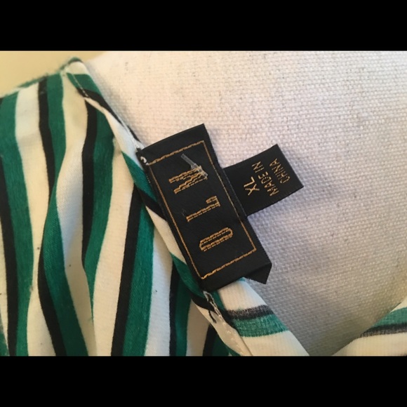 New Green Black Stripe Top with Tie in Back - Picture 6 of 7